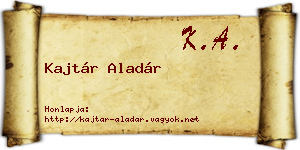 Kajtár Aladár névjegykártya